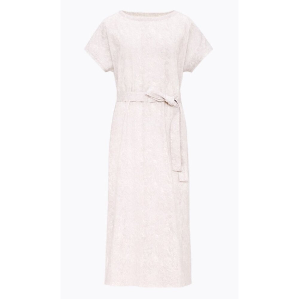 Uniqlo x Sawako Hoshi T-Shirt Dress, Gray & White Cotton, Medium
